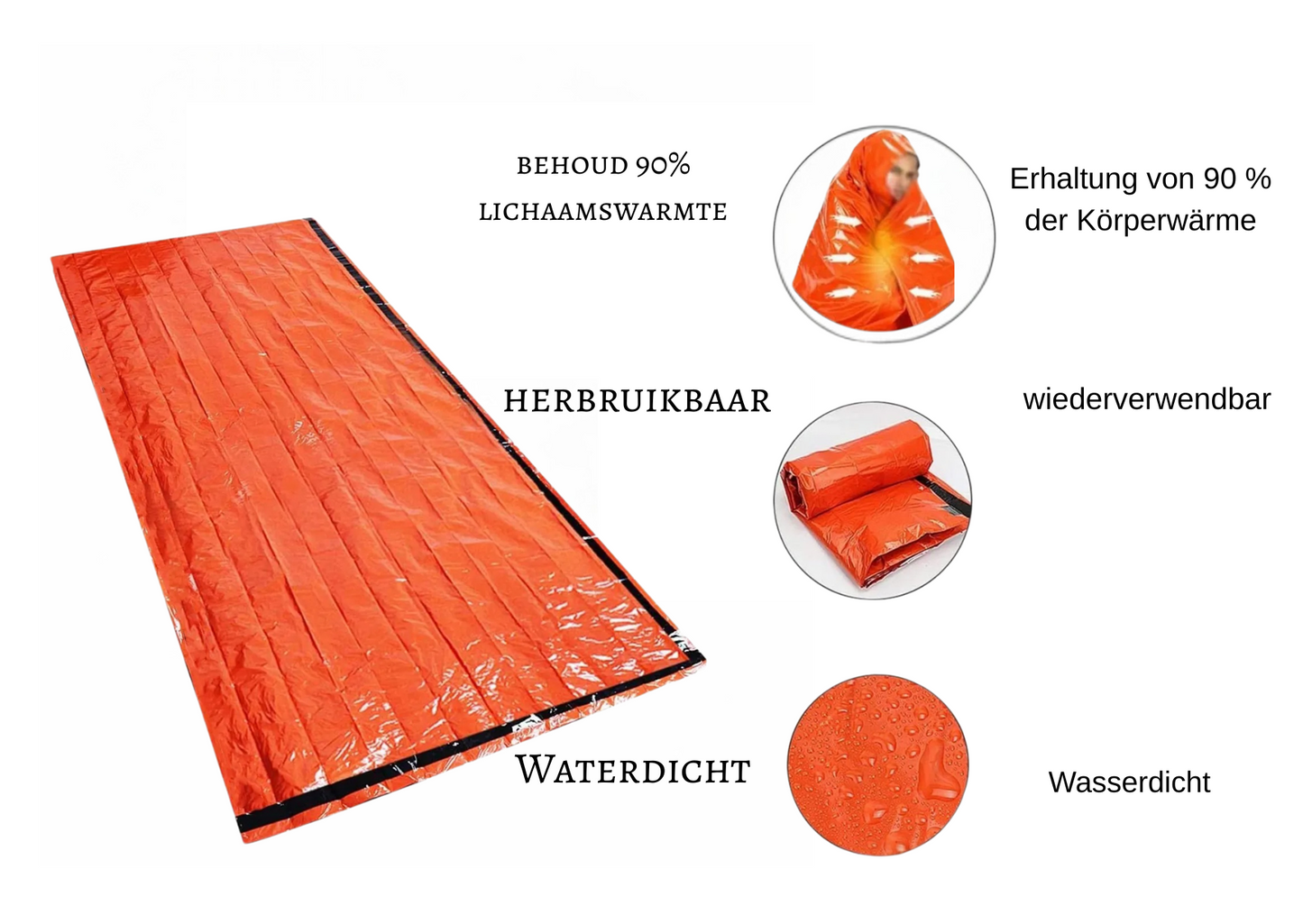 Overlevingsslaapzak – Ultralicht Thermisch Model voor Extreme Omstandigheden