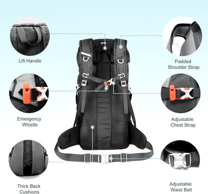 WEST TUNE 50L Hiking Backpack Camping Backpack, black