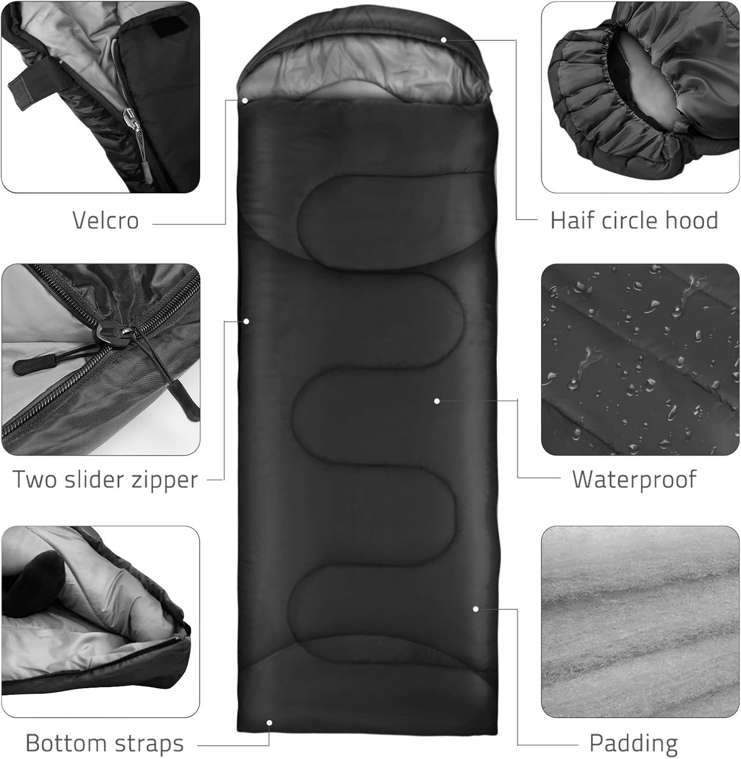 Slaapzak 220 × 80 cm – 1 kg Lichtgewicht 2-in-1 Dekenslaapzak voor Lente, Zomer en Herfst