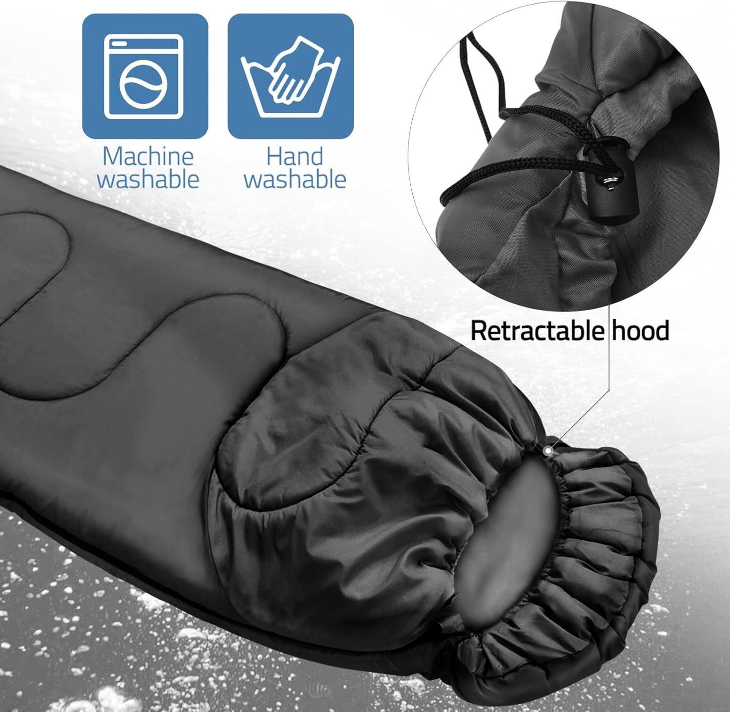 Slaapzak 220 × 80 cm – 1 kg Lichtgewicht 2-in-1 Dekenslaapzak voor Lente, Zomer en Herfst