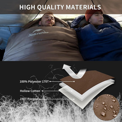Naturehike Katoenen “Sarcofaag” 4-Seizoen Slaapzak – Ultracompact, Waterdicht, Voor Volwassenen & Kinderen