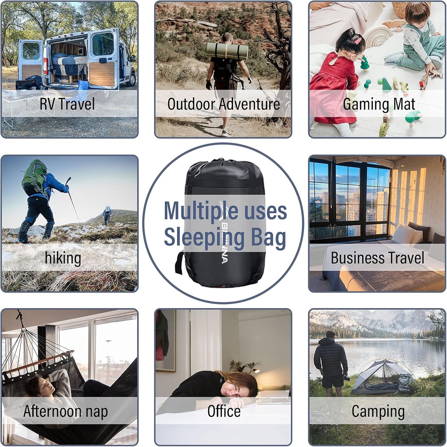 BISINNA XXL Slaapzak – Plus-Size 3/4-Seizoen Waterdicht Lichtgewicht voor Grote & Lange Volwassenen