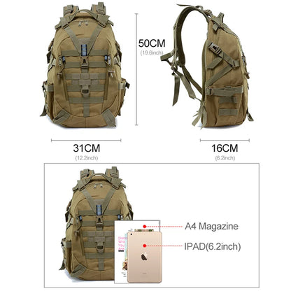 Military Rugzak 40 L – MOLLE Rugzak voor Outdoor, Hiking & Vis-Expedities