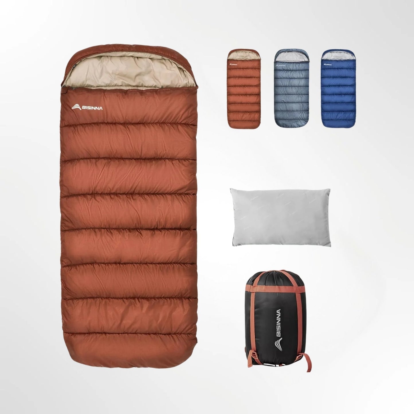 BISINNA XXL Slaapzak – Plus-Size 3/4-Seizoen Waterdicht Lichtgewicht voor Grote & Lange Volwassenen