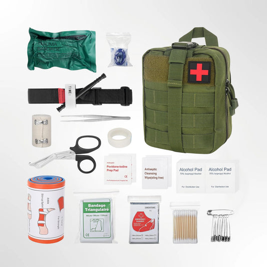 FieldAid Outdoor First Aid Kit 46-Piece – Compact Tactical First Aid Bag