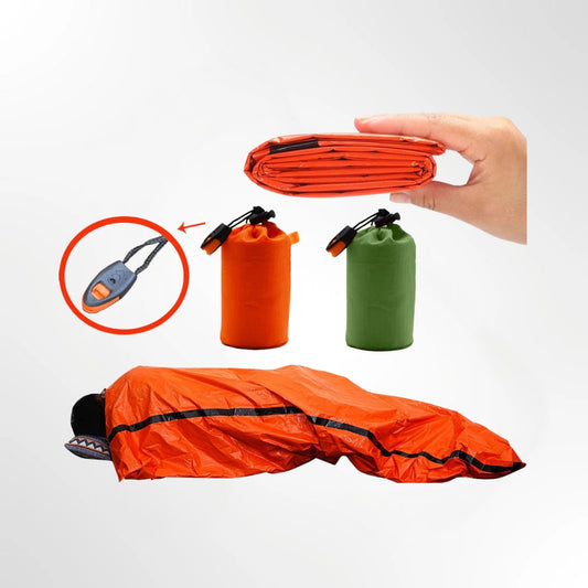 HeatGuard Emergency Sleeping Bag with Whistle – Compact Survival Sleeping Bag