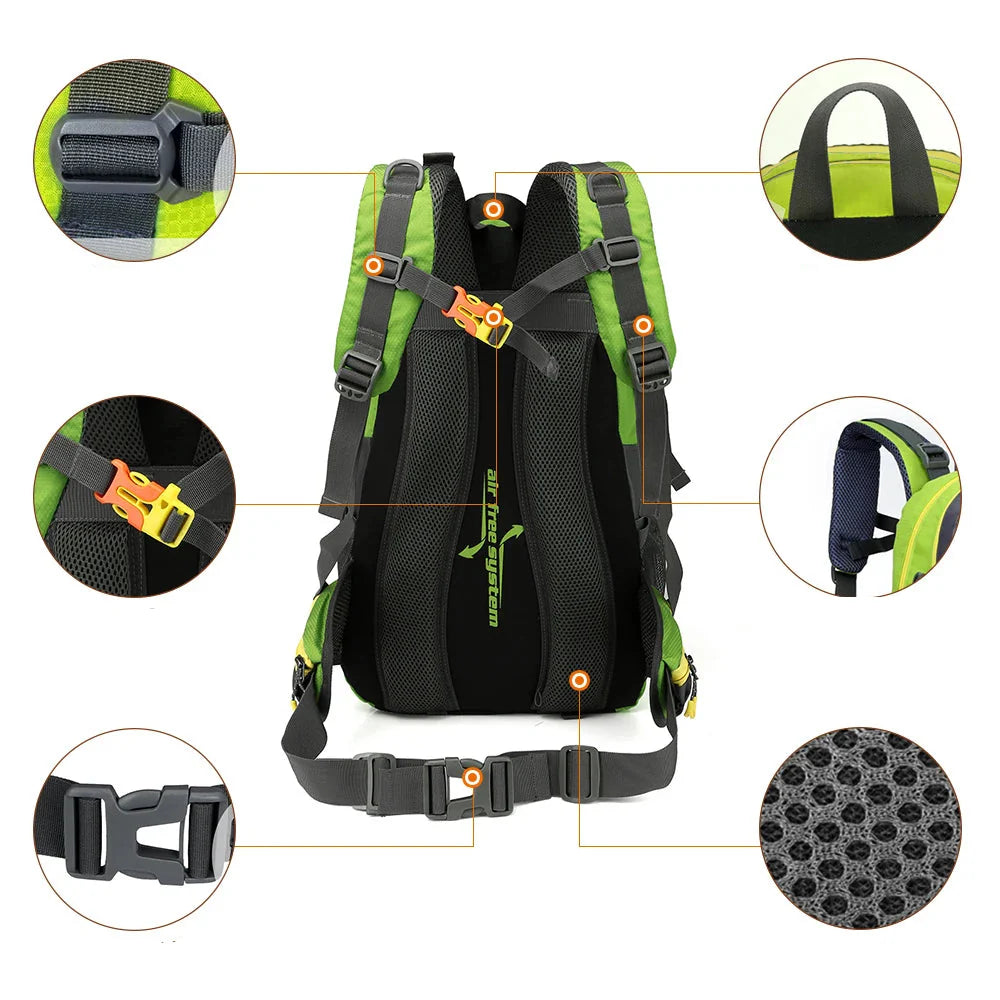 Waterdichte Travel Rugzak 40 L – Laptop & Hiking Daypack voor Mannen en Vrouwen