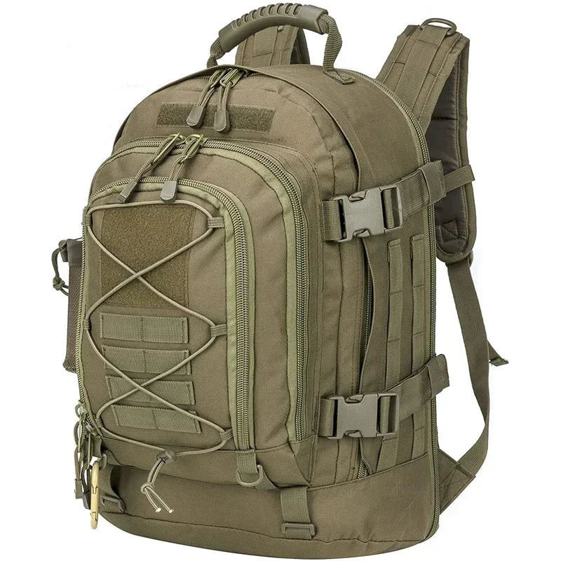 LQARMY Military Tactical Rugzak 60 L – MOLLE Systeem, Duurzaam & Geschikt voor Outdoor Hiking Kamperen