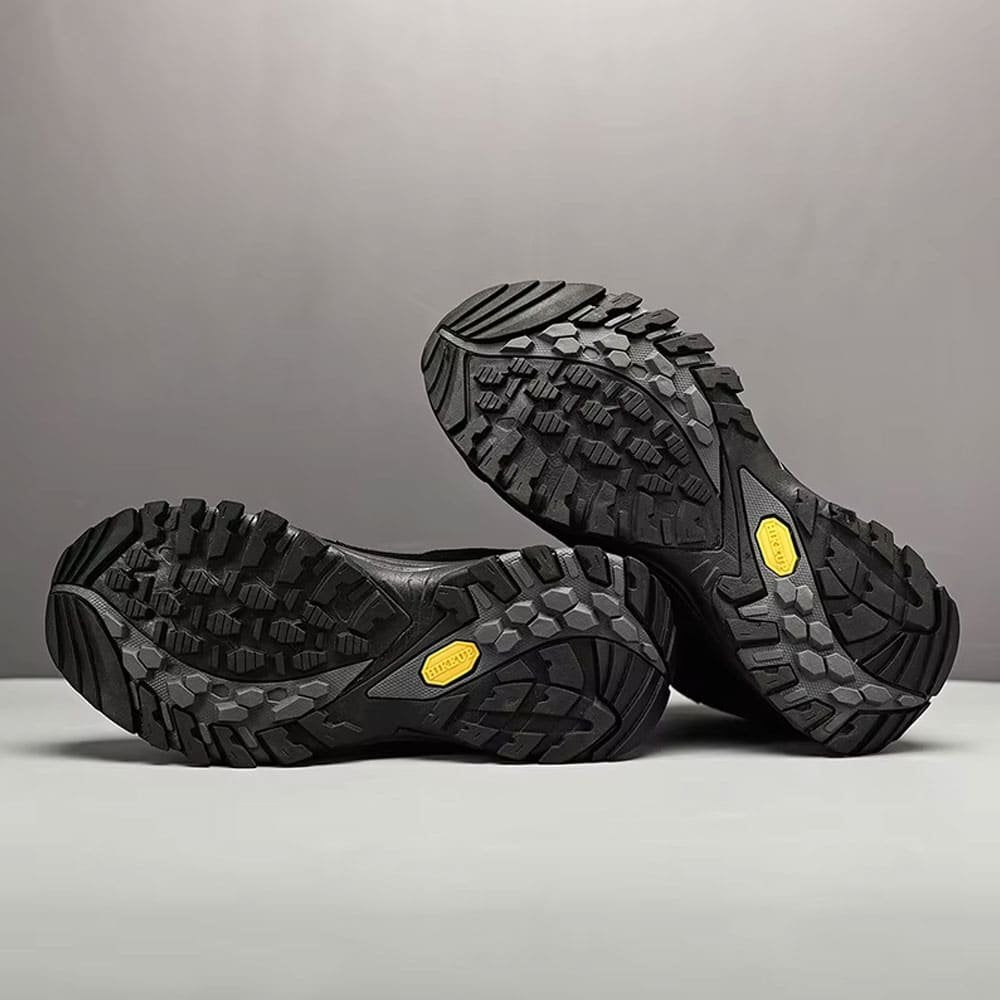 HIKEUP Suède Wandelschoenen Zwart – Comfortabele Outdoor Heren Trekking & Hiking