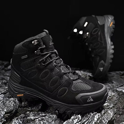 HIKEUP Suède Wandelschoenen Zwart – Comfortabele Outdoor Heren Trekking & Hiking