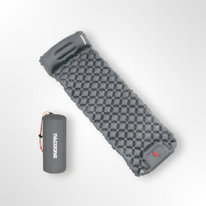 PACOONE Ultralichte Slaapmat 1-Persoons – Ingebouwde Pomp & Kussen, Waterdichte 40D Nylon