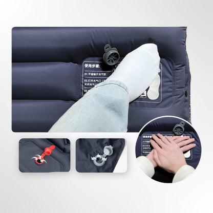 PACOONE Ultralichte Slaapmat 1-Persoons – Ingebouwde Pomp & Kussen, Waterdichte 40D Nylon