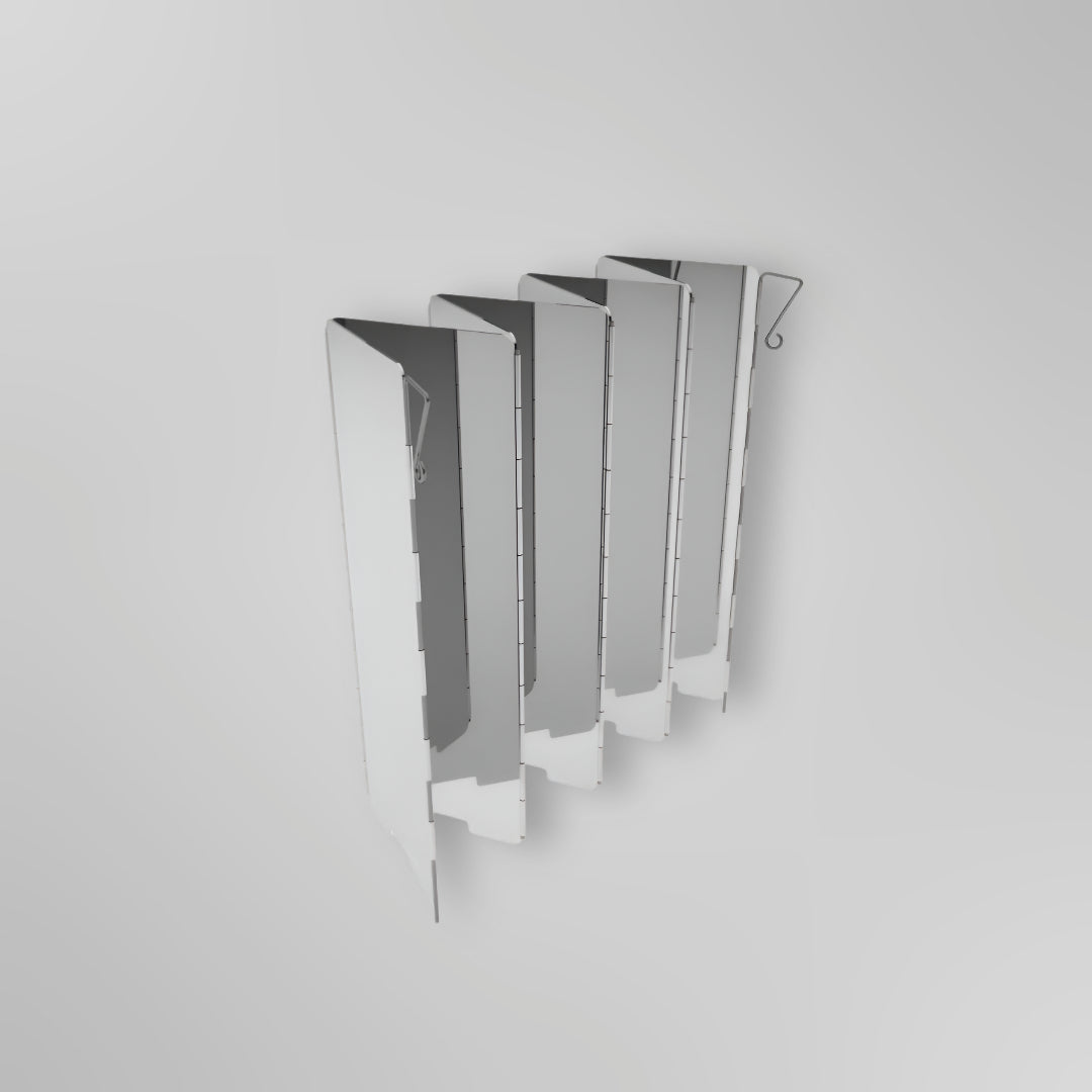 Opvouwbaar Windscherm 8-9 Panelen – Lichtgewicht Aluminium Campinglek voor Kookstel